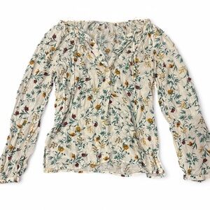 Lucky Brand floral long sleeve blouse